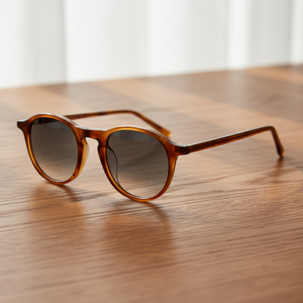 Moira Grey Gradient Lens Sunglasses - Tortoise Round TR90 Frame