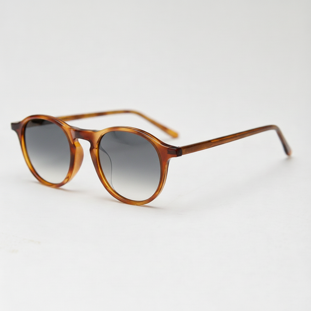 Moira Grey Gradient Lens Sunglasses - Tortoise Round TR90 Frame