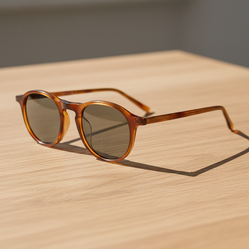 Moira Grey Tinted Lens Sunglasses - Tortoise Round TR90 Frame