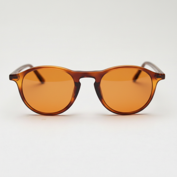 Moira Orange Tinted Lens Sunglasses - Tortoise Round TR90 Frame