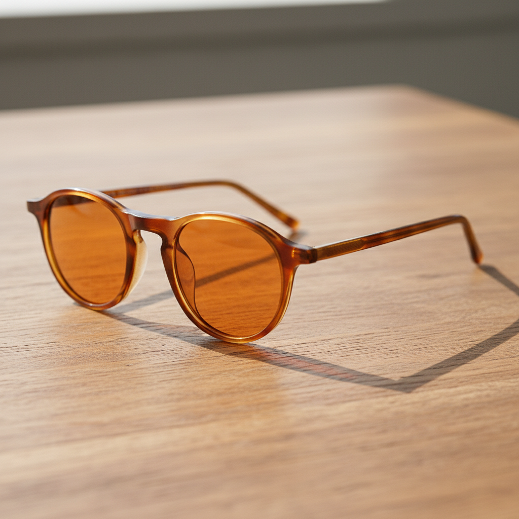Moira Orange Tinted Lens Sunglasses - Tortoise Round TR90 Frame