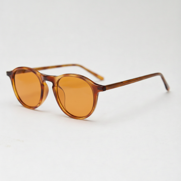 Moira Orange Tinted Lens Sunglasses - Tortoise Round TR90 Frame