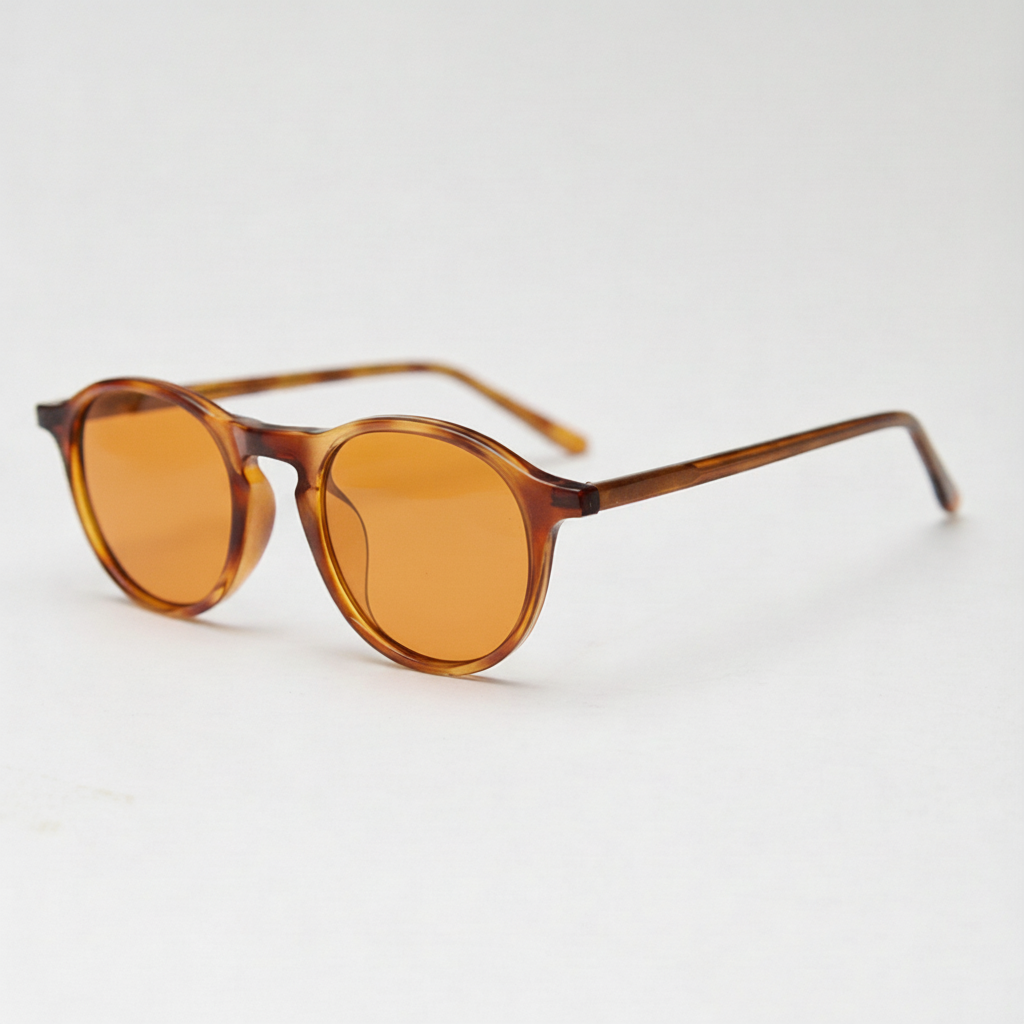 Moira Orange Tinted Lens Sunglasses - Tortoise Round TR90 Frame
