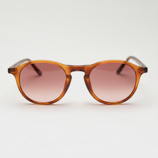 Moira Pink Gradient Lens Sunglasses - Tortoise Round TR90 Frame