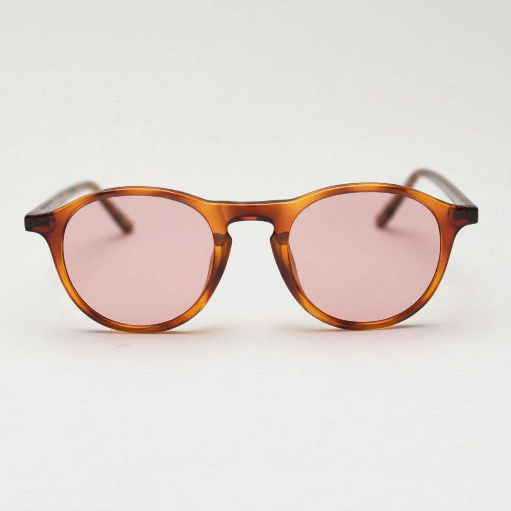 Moira Pink Tinted Lens Sunglasses - Tortoise Round TR90 Frame