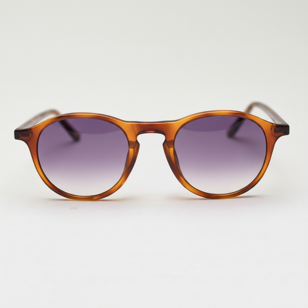 Moira Purple Gradient Lens Sunglasses - Tortoise Round TR90 Frame