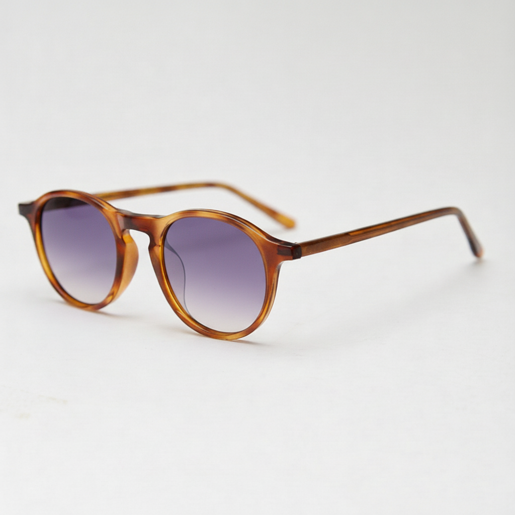 Moira Purple Gradient Lens Sunglasses - Tortoise Round TR90 Frame