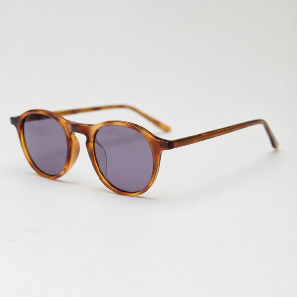 Moira Purple Tinted Lens Sunglasses - Tortoise Round TR90 Frame