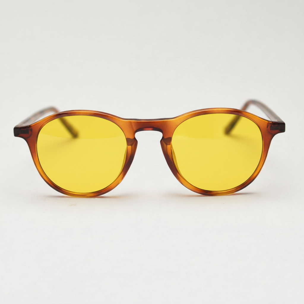 Moira Night Driving Glasses (Yellow Tint) - Tortoise Round TR90 Frame