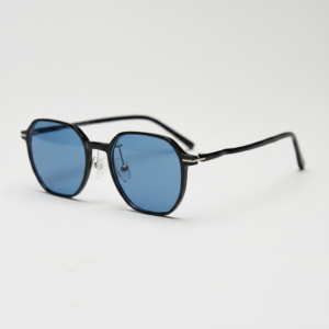 Nina Blue Tinted Lens Sunglasses - Black Square TR90 Frame