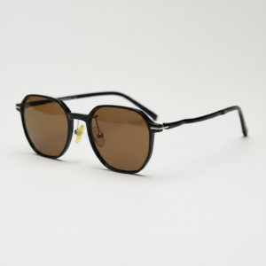 Nina Brown Tinted Lens Sunglasses - Black Square TR90 Frame