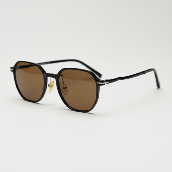 Nina Brown Tinted Lens Sunglasses - Black Square TR90 Frame