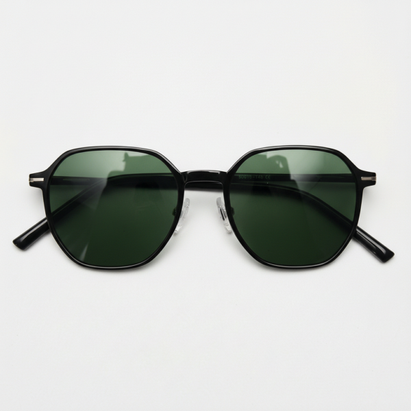 Nina Green Tinted Lens Sunglasses - Black Square TR90 Frame