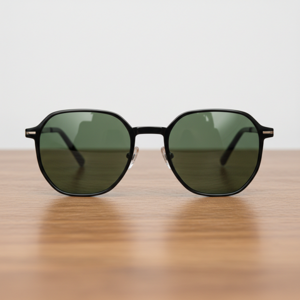 Nina Green Tinted Lens Sunglasses - Black Square TR90 Frame