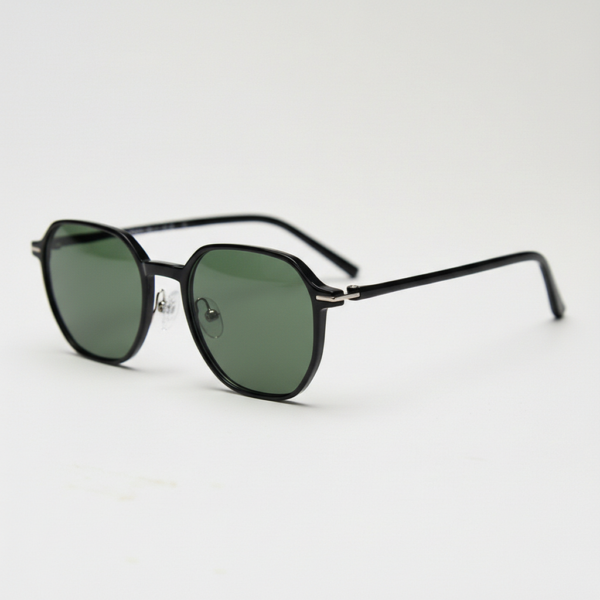 Nina Green Tinted Lens Sunglasses - Black Square TR90 Frame