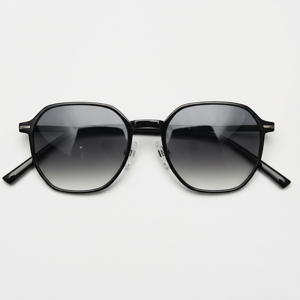 Nina Grey Gradient Lens Sunglasses - Black Square TR90 Frame