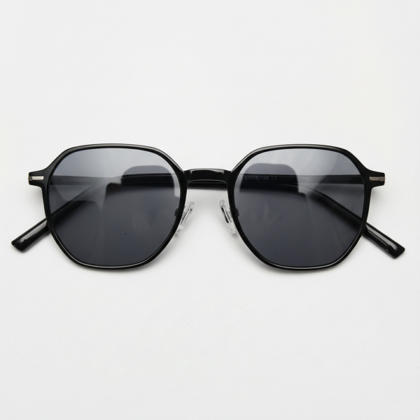 Nina Grey Tinted Lens Sunglasses - Black Square TR90 Frame