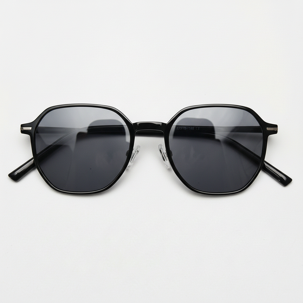 Nina Grey Tinted Lens Sunglasses - Black Square TR90 Frame