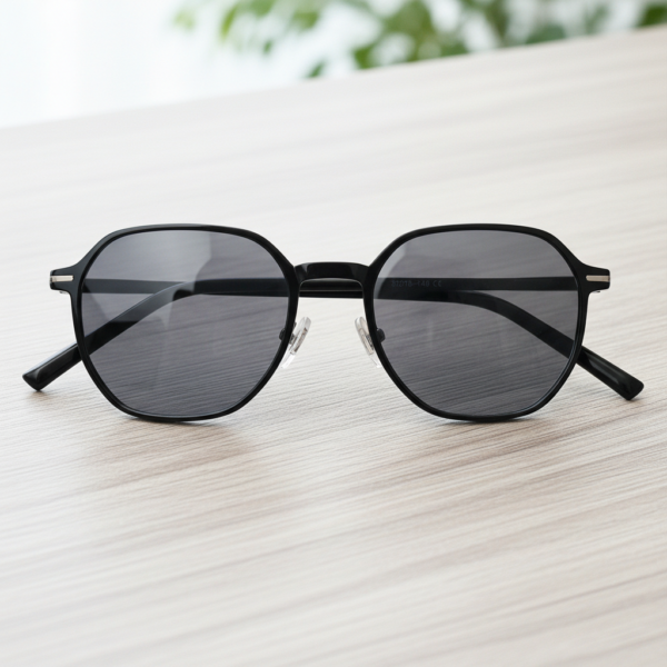 Nina Grey Tinted Lens Sunglasses - Black Square TR90 Frame