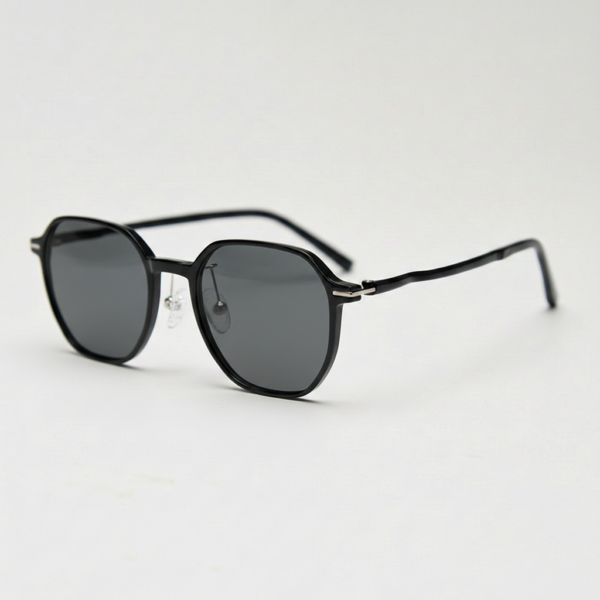 Nina Grey Tinted Lens Sunglasses - Black Square TR90 Frame