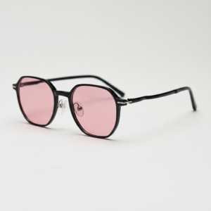 Nina Pink Tinted Lens Sunglasses - Black Square TR90 Frame
