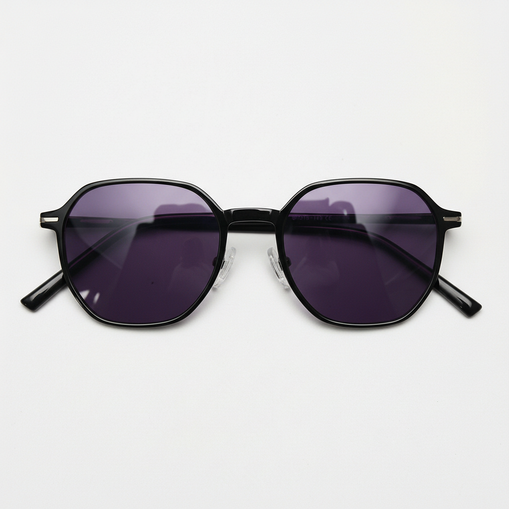Nina Purple Tinted Lens Sunglasses - Black Square TR90 Frame