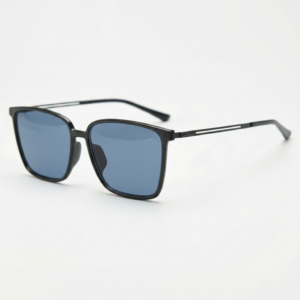 Sally Blue Tinted Lens Sunglasses - Glossy black Square TR90 Frame