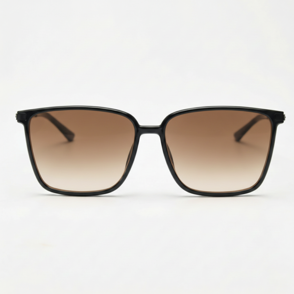 Sally Brown Gradient Lens Sunglasses - Glossy black Square TR90 Frame