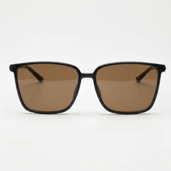 Sally Brown Tinted Lens Sunglasses - Glossy black Square TR90 Frame