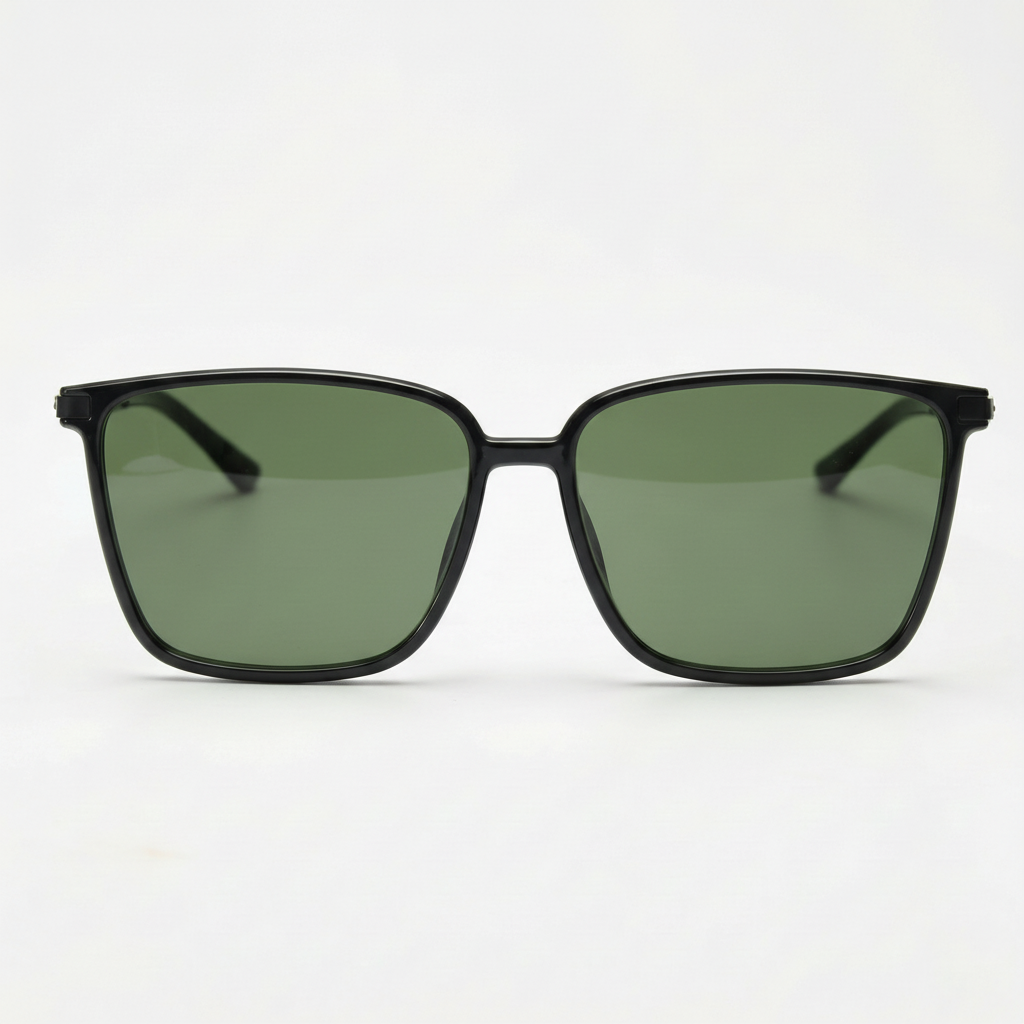 Sally Green Tinted Lens Sunglasses - Glossy black Square TR90 Frame