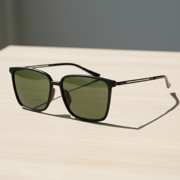 Sally Green Tinted Lens Sunglasses - Glossy black Square TR90 Frame