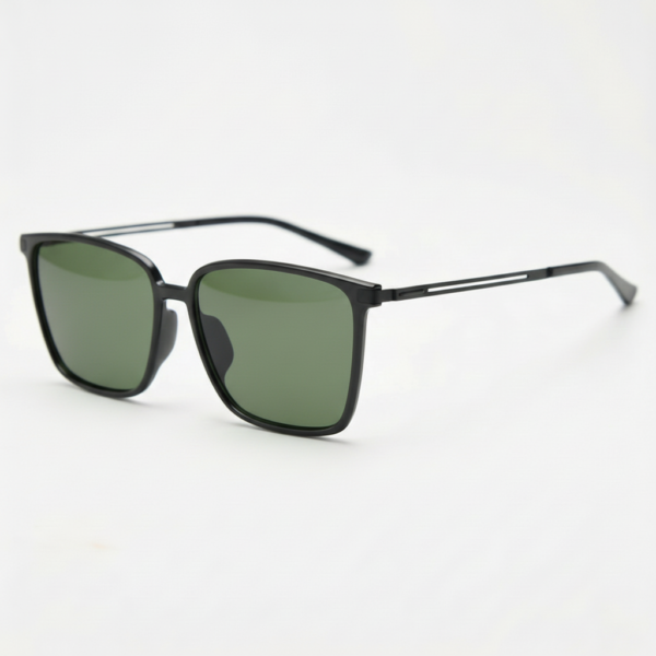 Sally Green Tinted Lens Sunglasses - Glossy black Square TR90 Frame