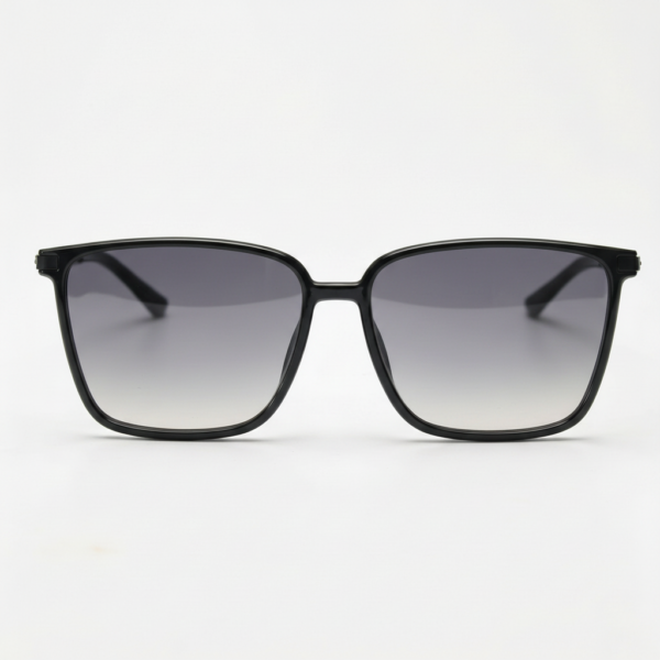 Sally Grey Gradient Lens Sunglasses - Glossy black Square TR90 Frame