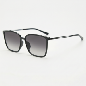 Sally Grey Gradient Lens Sunglasses - Glossy black Square TR90 Frame