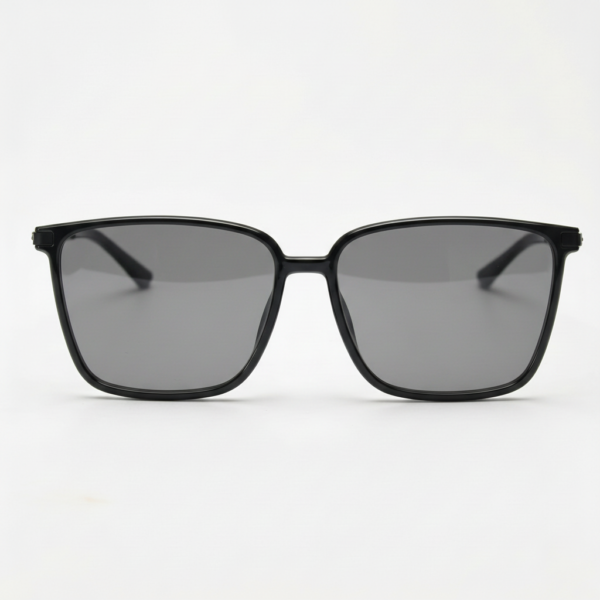 Sally Grey Tinted Lens Sunglasses - Glossy black Square TR90 Frame
