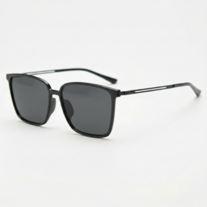 Sally Grey Tinted Lens Sunglasses - Glossy black Square TR90 Frame
