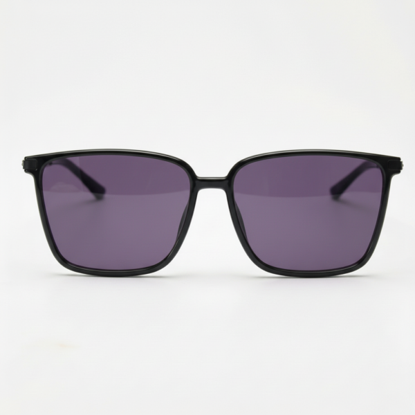 Sally Purple Tinted Lens Sunglasses - Glossy black Square TR90 Frame