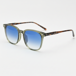 Sherry Blue Gradient Lens Sunglasses - Olive green Square TR90 Frame