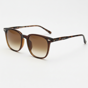 Sherry Brown Gradient Lens Sunglasses - Olive green Square TR90 Frame