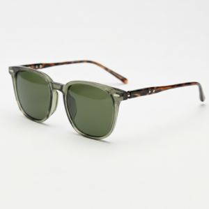 Sherry Green Tinted Lens Sunglasses - Olive green Square TR90 Frame