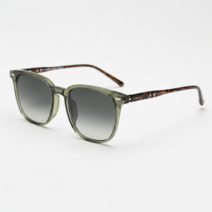 Sherry Grey Gradient Lens Sunglasses - Olive green Square TR90 Frame