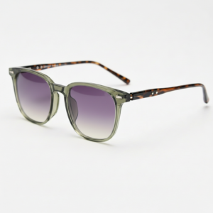 Sherry Purple Gradient Lens Sunglasses - Olive green Square TR90 Frame