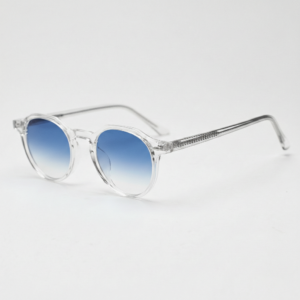 Susan Blue Gradient Lens Sunglasses - Clear Geometric TR90 Frame