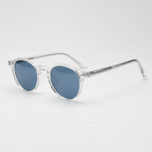 Susan Blue Tinted Lens Sunglasses - Clear Geometric TR90 Frame