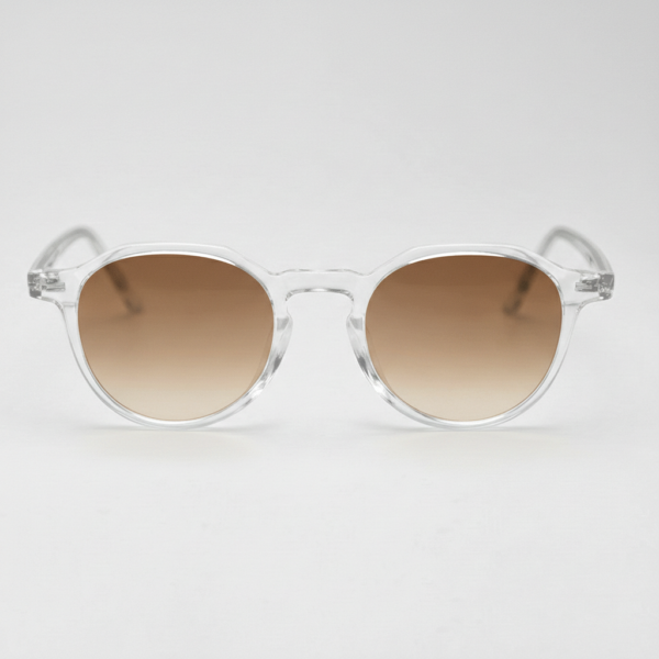 Susan Brown Gradient Lens Sunglasses - Clear Geometric TR90 Frame