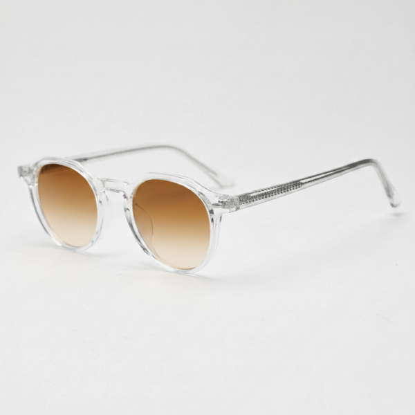 Susan Brown Gradient Lens Sunglasses - Clear Geometric TR90 Frame