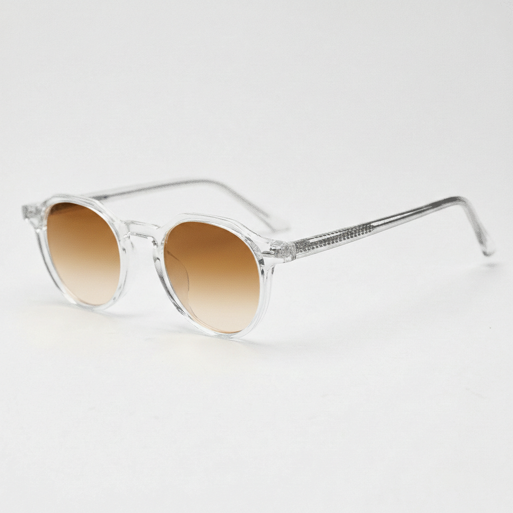 Susan Brown Gradient Lens Sunglasses - Clear Geometric TR90 Frame