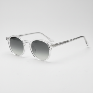 Susan Grey Gradient Lens Sunglasses - Clear Geometric TR90 Frame