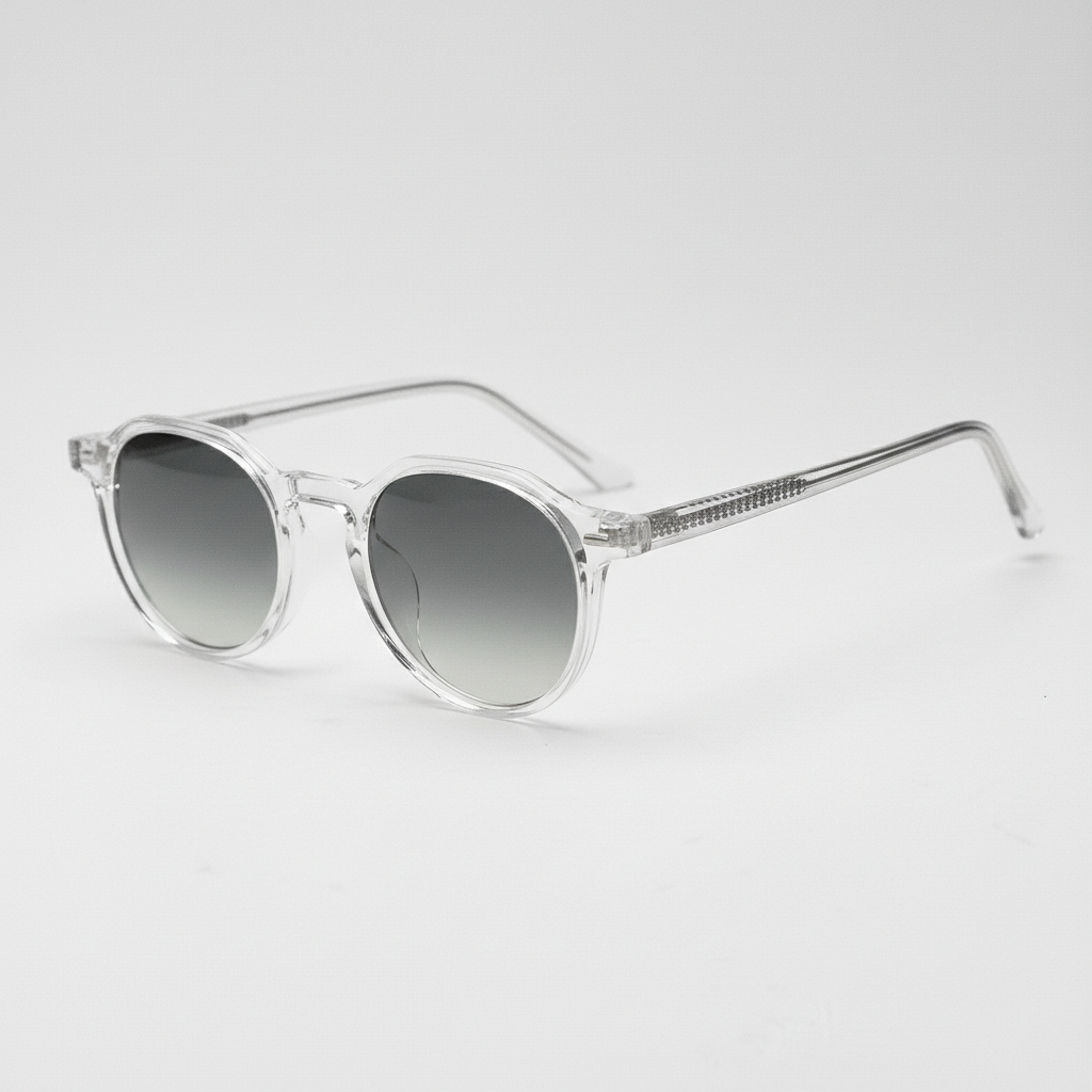 Susan Grey Gradient Lens Sunglasses - Clear Geometric TR90 Frame