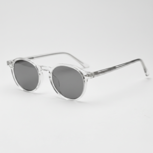 Susan Grey Tinted Lens Sunglasses - Clear Geometric TR90 Frame